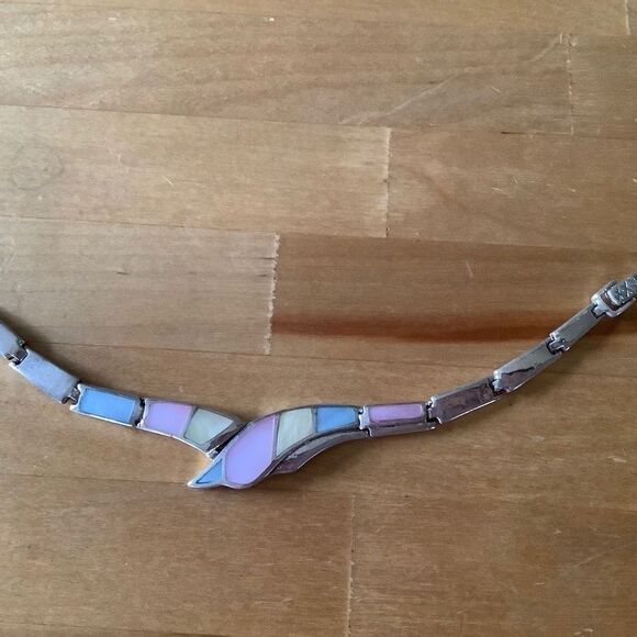 NWOT Sterling SILVER 925 MOTHER OF PEARL INLAID BRACELET SIZE 6.5 in​​ - Picture 6 of 9